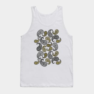 Paisleys pattern - Grey and Yellow Tank Top